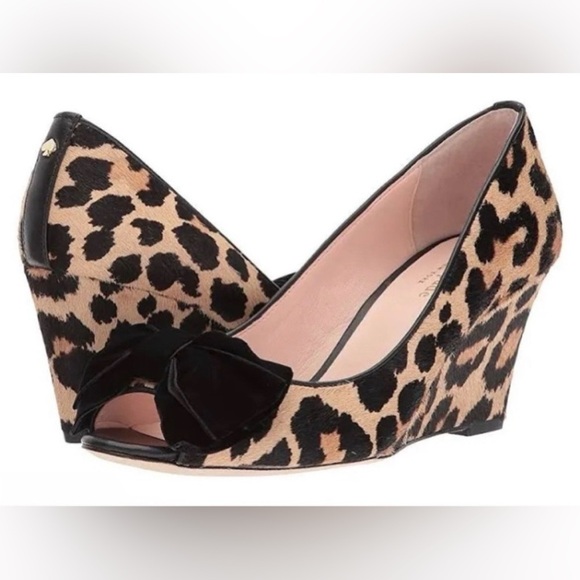 kate spade Shoes - KATE SPADE Roberta Leopard Calf Hair Print Wedge